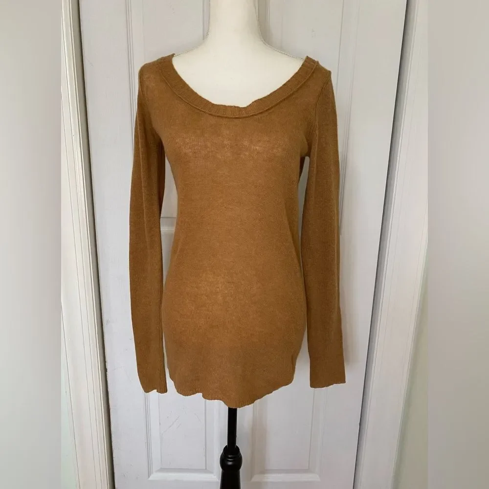 Free People Golden Brown/ Camel Long Sweater Top